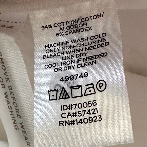 LOFT Julie Pants Size 6 White Straight Leg Stretch Mid Rise - Picture 6 of 9